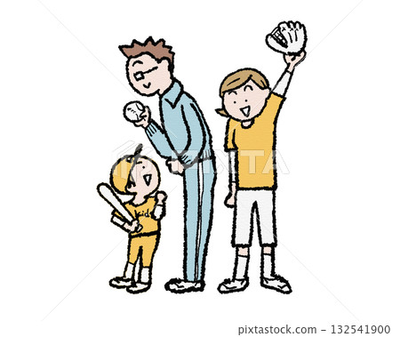 兒童棒球加油插圖 132541900