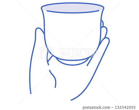 A picture of a teacup and polite hands handing over a drink 132542055