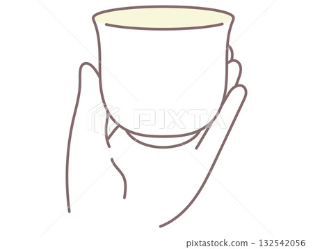 Yellow teacup and hand vector material Yellow teacup and hand vector material 132542056