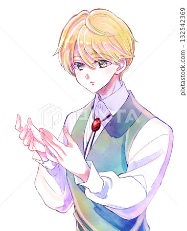 An aristocratic boy with his arms outstretched An aristocratic boy with his arms outstretched 132542369