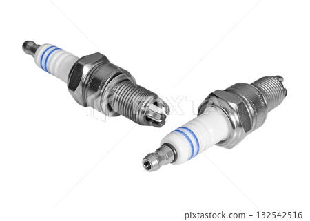 Car spark plugs on white background 132542516