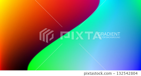 Colorful gradient background with smooth curves. Vector illustration 132542804