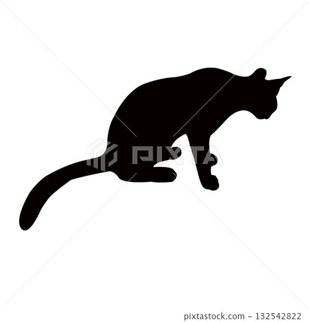 a cat body silhouette vector a cat body silhouette vector 132542822