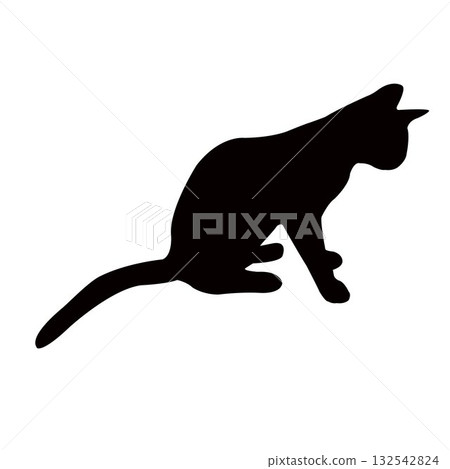 a cat body silhouette vector a cat body silhouette vector 132542824