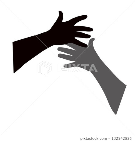 a pair hand silhouette vector a pair hand silhouette vector 132542825