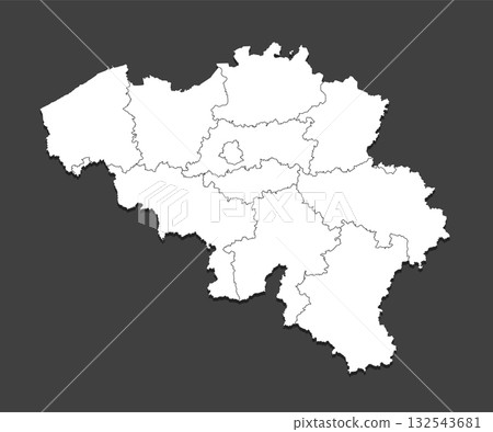 Vector map of Belgium divided on regions Vector map of Belgium divided on regions 132543681