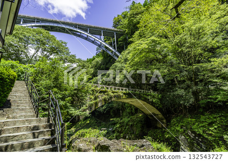 Takachiho Gorge, Shinkyo Bridge and Takachiho Bridge, Takachiho Town, Miyazaki Prefecture 132543727