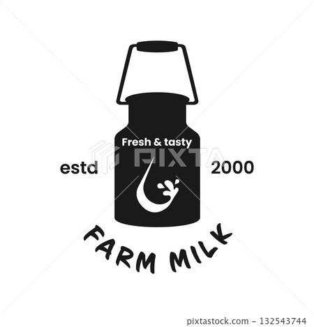 This logo showcases farm milk, emphasizing freshness and taste. The design supports environmental conservation, encouraging sustainable farming practices for quality dairy products. This logo showcases farm milk, emphasizing freshness and taste. The design supports environmental conservation, encouraging sustainable farming practices for quality dairy products. 132543744