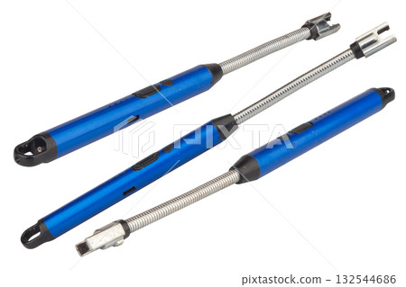 Blue electric gas stove lighter on white background 132544686