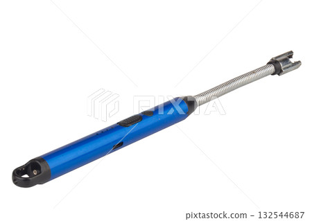 Blue electric gas stove lighter on white background 132544687