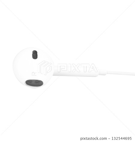 White earphones on white background White earphones on white background 132544695