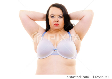 Woman big breast wearing bra Woman big breast wearing bra 132544942