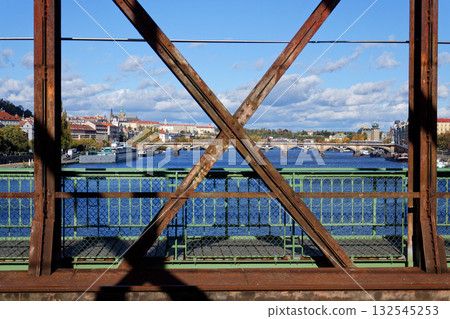 Old Vysehrad railway bridge linking the Nusle Valley with Smichov, Vyton, Prague, Czech Republic Old Vysehrad railway bridge linking the Nusle Valley with Smichov, Vyton, Prague, Czech Republic 132545253