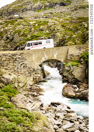 Camper car drive in mountains, Norway Camper car drive in mountains, Norway 132545508