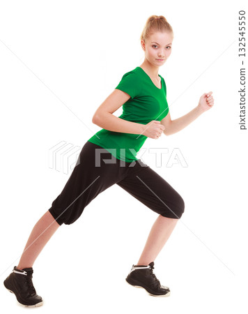 Sport. Flexible fitness girl doing stretching exercise Sport. Flexible fitness girl doing stretching exercise 132545550