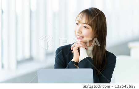 Woman using a computer / business woman Woman using a computer / business woman 132545682