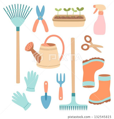 gardening tools set, flat style 132545815