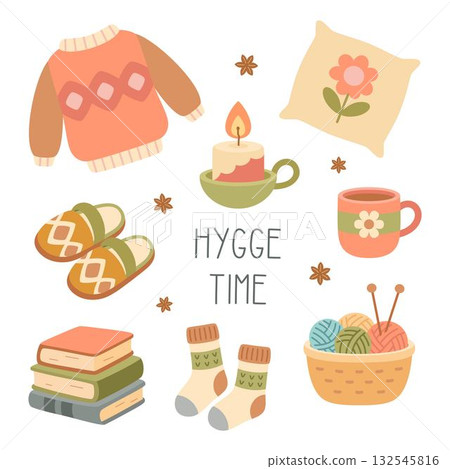 hygge time isolated on white 132545816