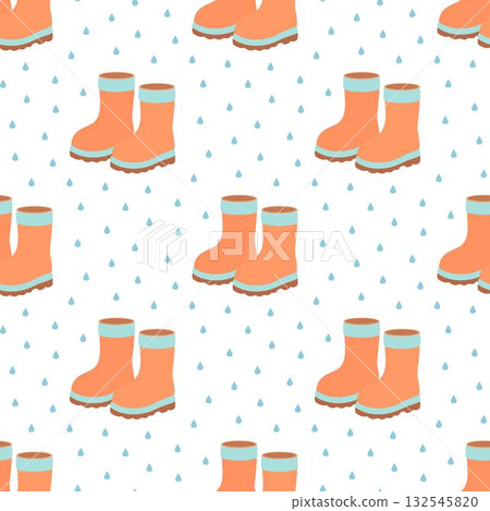 rubber boots seamless pattern rubber boots seamless pattern 132545820