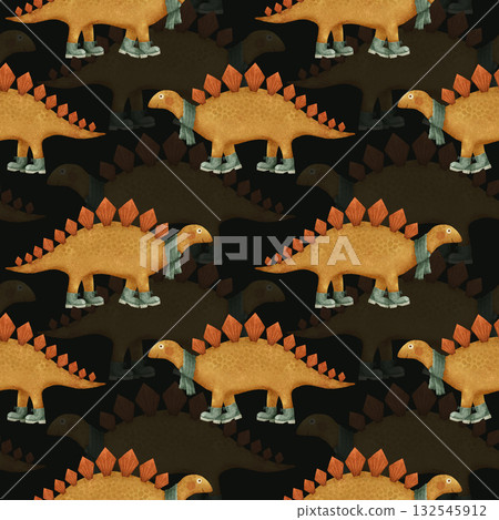 A Fun and Playful Stegosaurus Pattern Design Specifically Crafted for Kids 132545912
