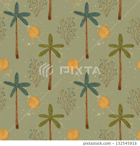 A beautiful and vibrant Tropical Palm Trees Pattern set against a grey background A beautiful and vibrant Tropical Palm Trees Pattern set against a grey background 132545918