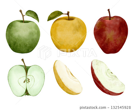 A Wide Variety of Colorful Apples Whole Apples and Sliced Apples for Every Occasion 132545928