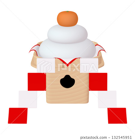 New Year's illustration material: Kagami mochi with gohei (1_3) New Year's illustration material: Kagami mochi with gohei (1_3) 132545951