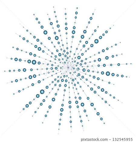 Blue snowflake Star with radially diverging rays 132545955
