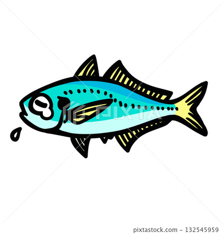 Simple illustration of a sad horse mackerel Simple illustration of a sad horse mackerel 132545959