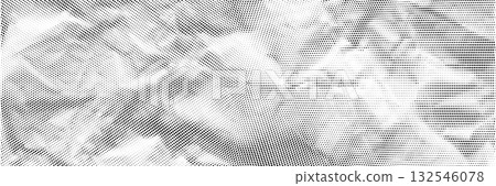Bw halftone wrinkled newspaper bg with circle dot mosaic pattern 132546078