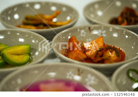 Korean traditional food Radish Kimchi - Kkakdugi 132546148