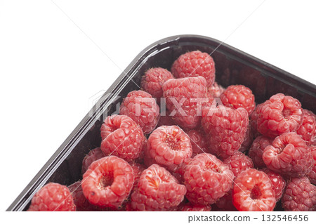 Fresh ripe raspberries isolated on white background Fresh ripe raspberries isolated on white background 132546456