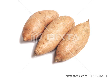 Sweet potatoes isolated on white background 132546461