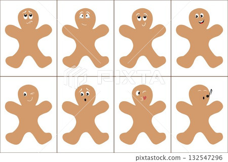 Gingerbread emotions expressions Gingerbread emotions expressions 132547296
