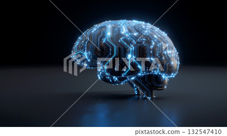Luminous circuits form an intricate AI brain showcasing the fusion of technology and intelligence Luminous circuits form an intricate AI brain showcasing the fusion of technology and intelligence 132547410