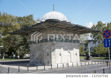 Historic Tophane Fountain Ottoman Baroque architecture in Karakoy Istanbul 132547592