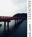 Red bridge across the sea 132547859