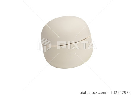 Beige jar with natural cosmetic cream isolated on white background 132547924