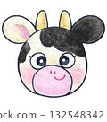 Deformed cow face raster illustration Deformed cow face raster illustration 132548342