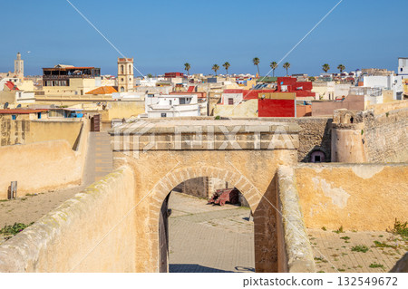 View from the Portuguese fortress over the colorful old town, El Jadida, Morocco 132549672