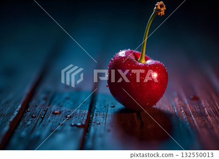 fresh cherries on wooden table fresh cherries on wooden table 132550013