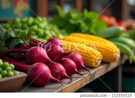 fresh vegetables on the cart 132550529
