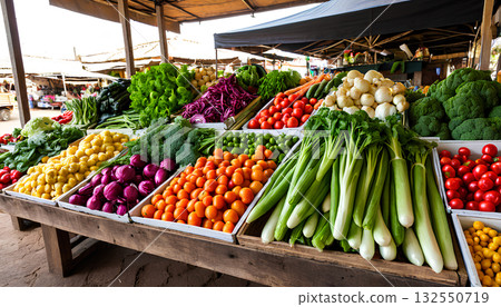 fresh vegetables at street food 132550719
