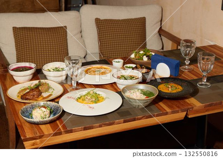 Experience an Exquisite Dining Adventure Featuring a Diverse Array of Culinary Delights 132550816