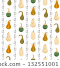 Pumpkins and coquette openwork vertical lines seamless pattern hand drawn repeat festive ornament for autumn holidays Thanksgiving, Halloween decor, cottagecore print for fabric, wallaer or gift paper 132551001
