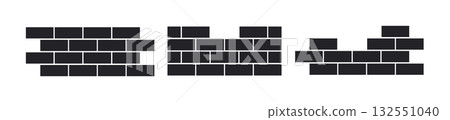 Brick wall build stack stonewall business house. Brick stone icon wall construction architecture Brick wall build stack stonewall business house. Brick stone icon wall construction architecture 132551040