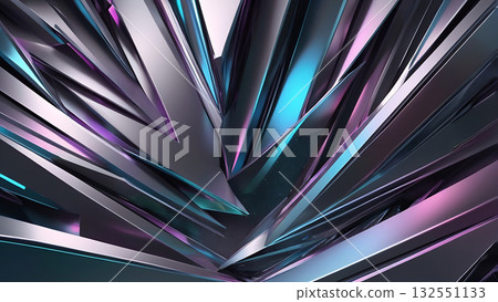 Holographic Flecks on Sculptural Metallic Forms 132551133