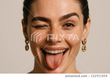 Smiling Woman Portrait in Natural Light Smiling Woman Portrait in Natural Light 132551454