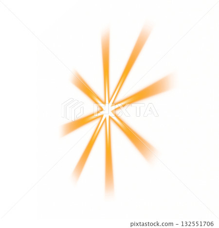Diagonal orange luminous star with depth on a transparent background 132551706