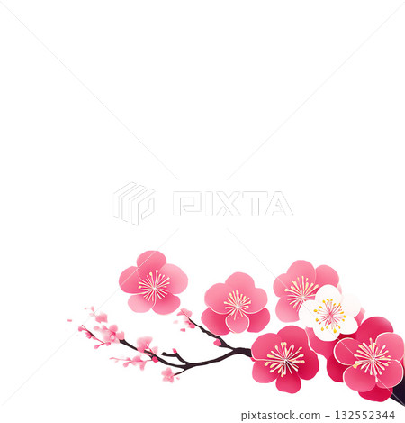 背景素材:梅花剪紙 背景素材:梅花剪紙 132552344